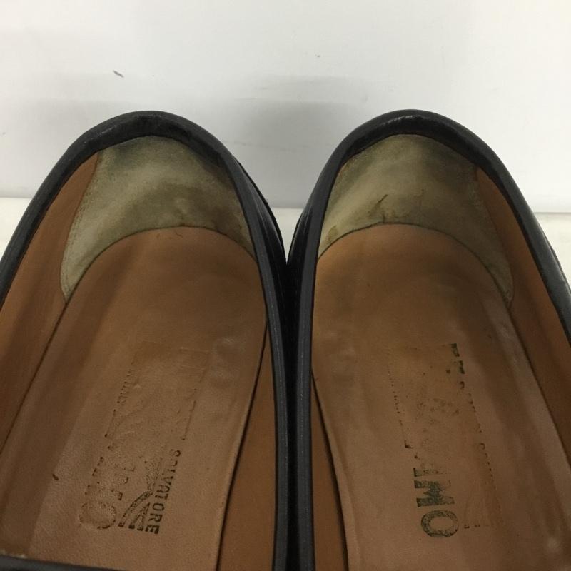 サルヴァトーレフェラガモ Salvatore Ferragamo 革靴 革靴 UR36178 ローファー 8.5EE ワンポイント 黒 / ブラック / black X 金 / ゴールド / gold color メンズ USED 古着 中古 10160535