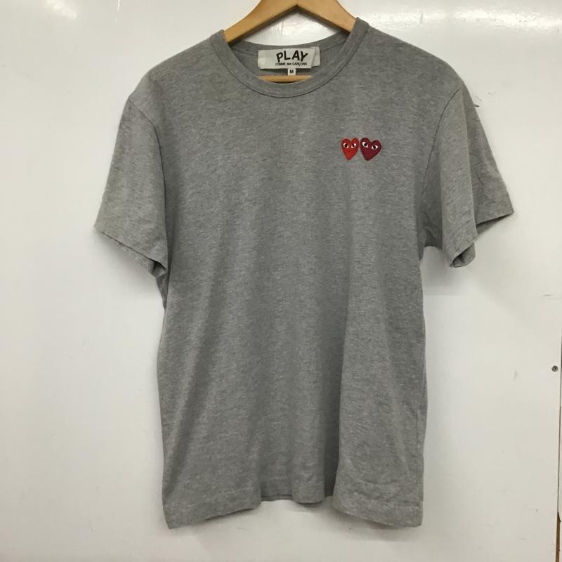 プレイコムデギャルソン PLAY COMME des GARCONS Tシャツ 半袖 半袖カットソー プリントTシャツ クルーネックカットソー M ロゴ、文字 灰 / グレー / gray メンズ USED 古着 中古 10160541