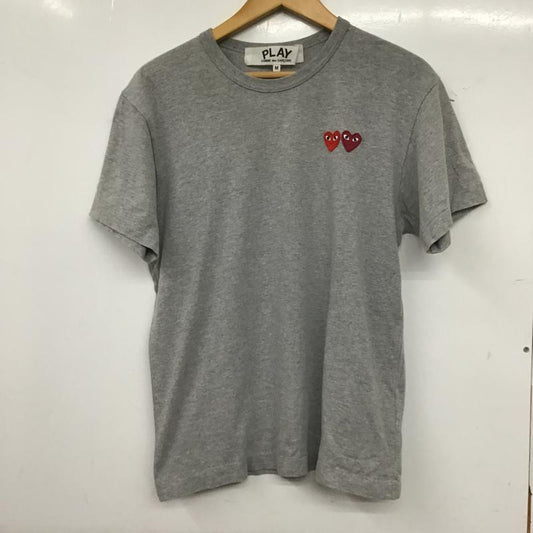 プレイコムデギャルソン PLAY COMME des GARCONS Tシャツ 半袖 半袖カットソー プリントTシャツ クルーネックカットソー M ロゴ、文字 灰 / グレー / gray メンズ USED 古着 中古 10160541