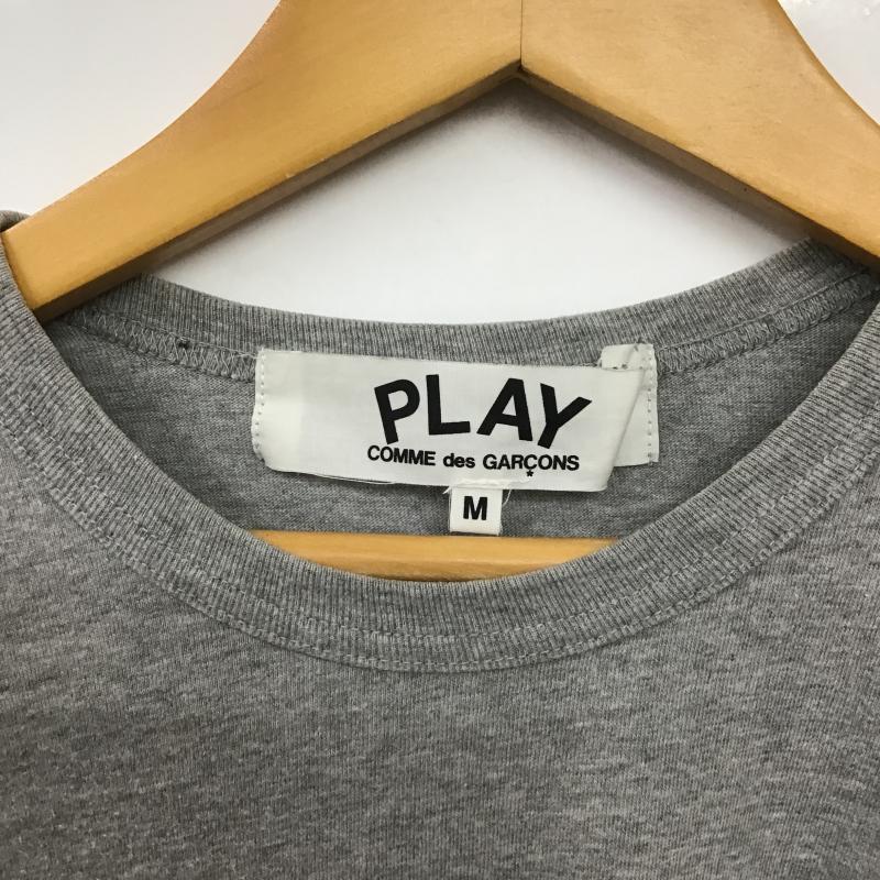 プレイコムデギャルソン PLAY COMME des GARCONS Tシャツ 半袖 半袖カットソー プリントTシャツ クルーネックカットソー M ロゴ、文字 灰 / グレー / gray メンズ USED 古着 中古 10160541