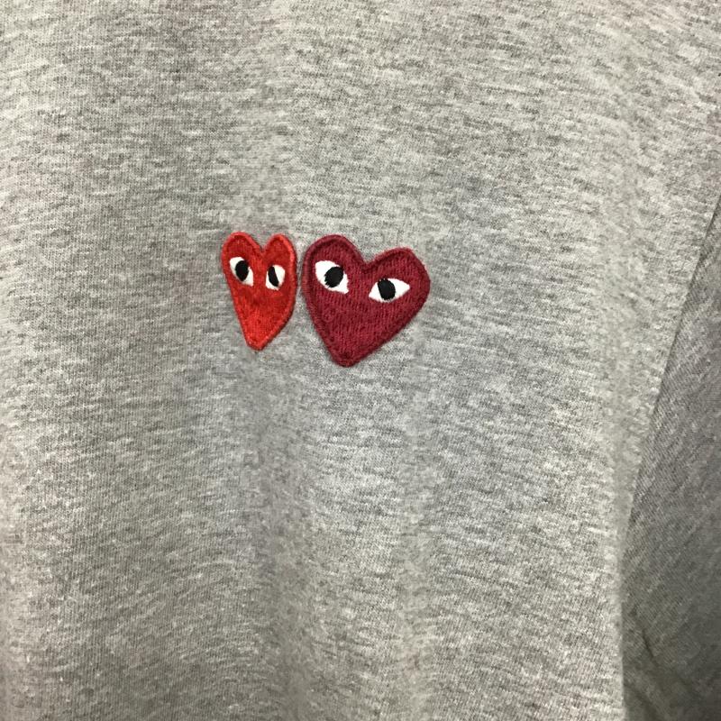 プレイコムデギャルソン PLAY COMME des GARCONS Tシャツ 半袖 半袖カットソー プリントTシャツ クルーネックカットソー M ロゴ、文字 灰 / グレー / gray メンズ USED 古着 中古 10160541