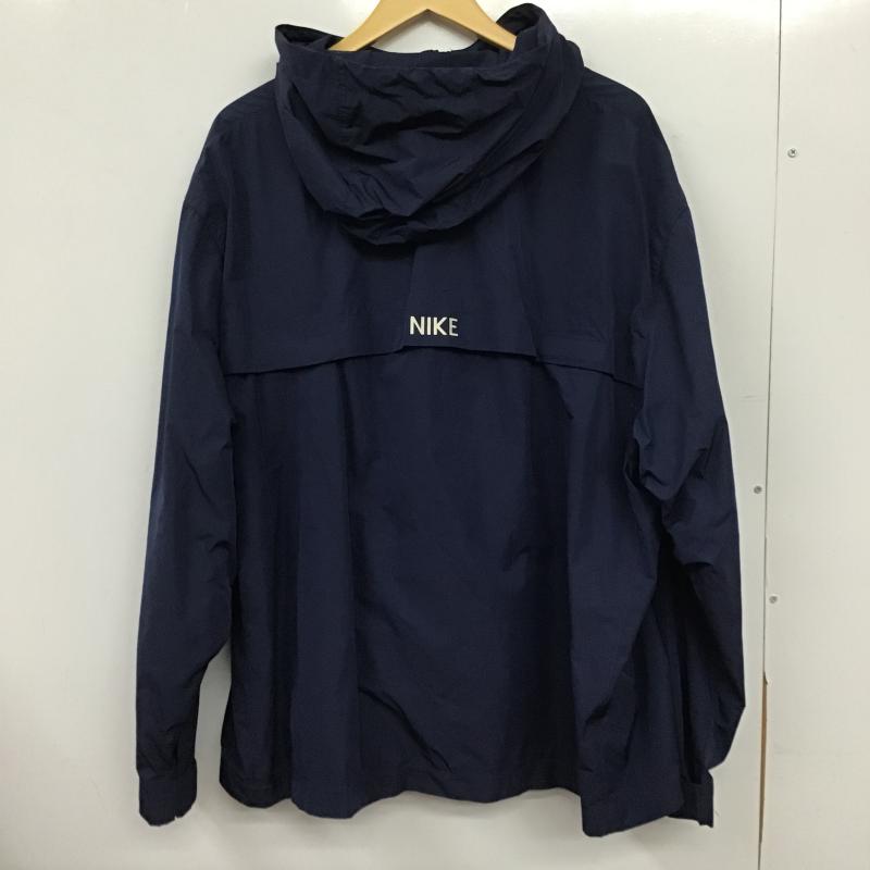 ナイキ NIKE パーカー 長袖 長袖パーカー プルオーバーパーカー ナイロン XXL ロゴ、文字 紺 / ネイビー / navy メンズ USED 古着 中古 10160543