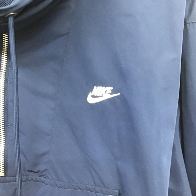 ナイキ NIKE パーカー 長袖 長袖パーカー プルオーバーパーカー ナイロン XXL ロゴ、文字 紺 / ネイビー / navy メンズ USED 古着 中古 10160543