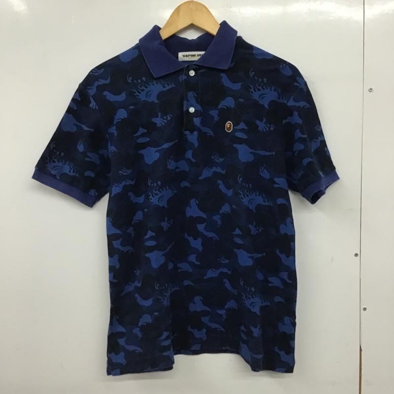 アベイシングエイプ A BATHING APE ポロシャツ 半袖 半袖ポロシャツ カラーシャツ 半袖カットソー M ロゴ、文字 マルチカラー / マルチカラー / multicolor メンズ USED 古着 中古 10160545