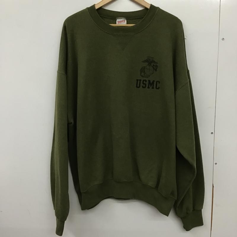 ソフィー SOFFE トレーナー 長袖 長袖トレーナー スウェット クルーネック プルオーバー XL プリント カーキ / カーキ / khaki メンズ USED 古着 中古 10160548