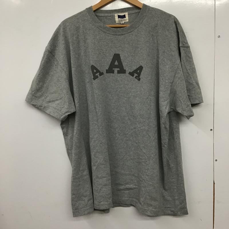 ラペン LAPEN Tシャツ 半袖 半袖カットソー プリントTシャツ クルーネックカットソー XXL ロゴ、文字 灰 / グレー / gray メンズ USED 古着 中古 10160550