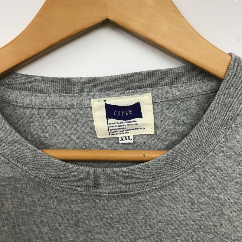 ラペン LAPEN Tシャツ 半袖 半袖カットソー プリントTシャツ クルーネックカットソー XXL ロゴ、文字 灰 / グレー / gray メンズ USED 古着 中古 10160550