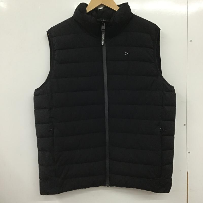 カルバン・クライン Calvin Klein ベスト ベスト ジップアップダウンベスト アウター L ロゴ、文字 黒 / ブラック / black メンズ USED 古着 中古 10160553