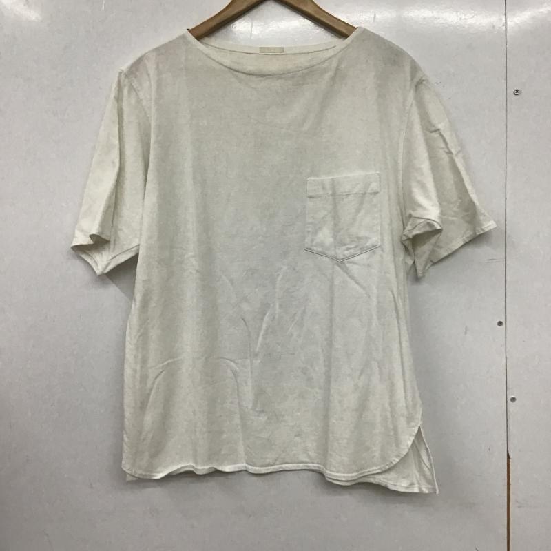コモリ COMOLI Tシャツ 半袖 半袖カットソー プリントTシャツ ワイドネック 1 無地 白 / ホワイト / white メンズ USED 古着 中古 10160556