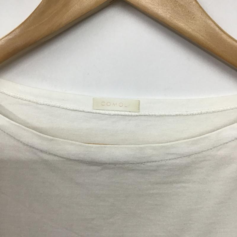 コモリ COMOLI Tシャツ 半袖 半袖カットソー プリントTシャツ ワイドネック 1 無地 白 / ホワイト / white メンズ USED 古着 中古 10160556