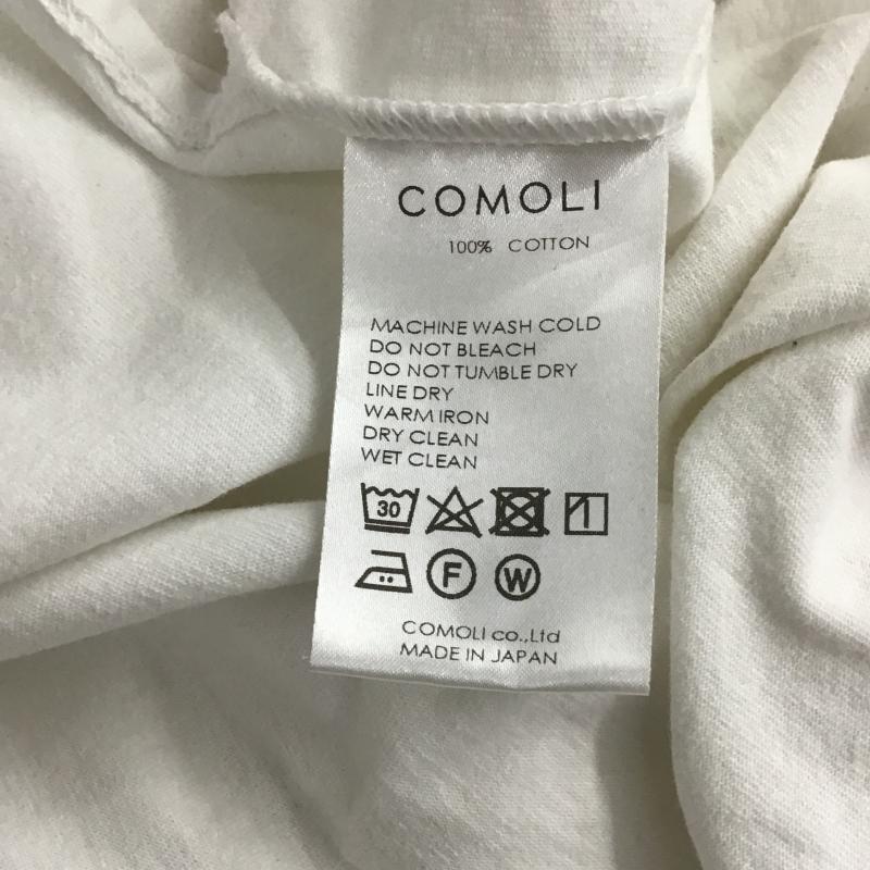 コモリ COMOLI Tシャツ 半袖 半袖カットソー プリントTシャツ ワイドネック 1 無地 白 / ホワイト / white メンズ USED 古着 中古 10160556