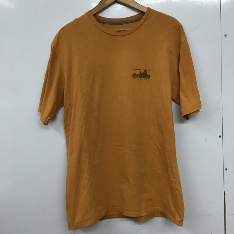パタゴニア patagonia Tシャツ 半袖 半袖カットソー プリントTシャツ クルーネックカットソー S ロゴ、文字 橙 / オレンジ / orange メンズ USED 古着 中古 10160558