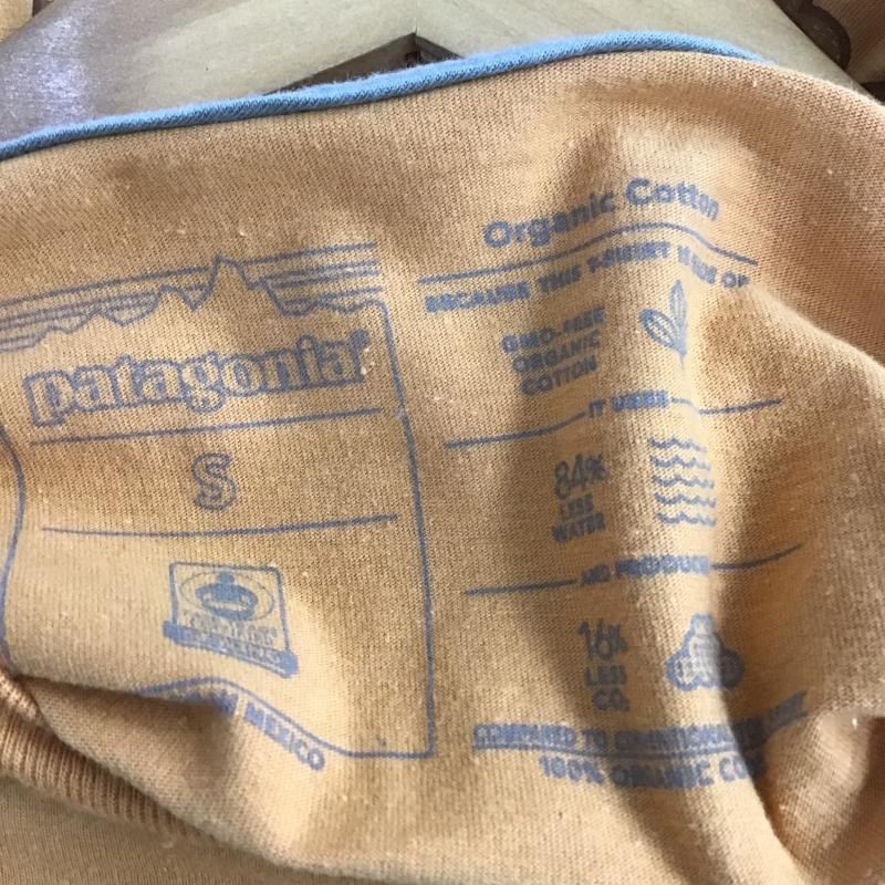 パタゴニア patagonia Tシャツ 半袖 半袖カットソー プリントTシャツ クルーネックカットソー S ロゴ、文字 橙 / オレンジ / orange メンズ USED 古着 中古 10160558