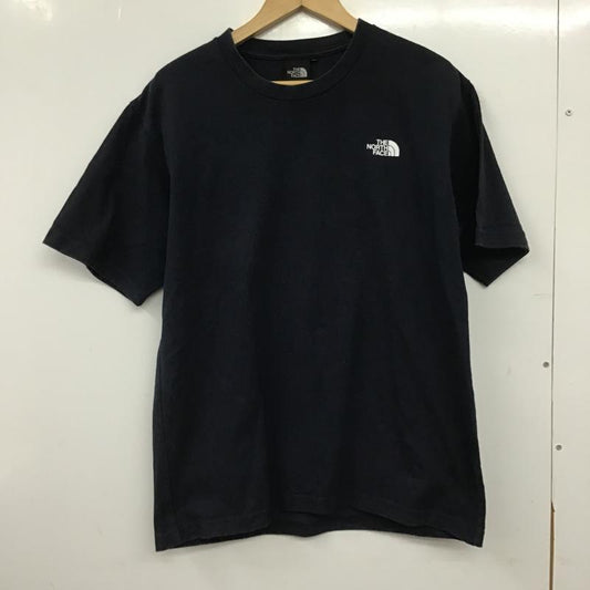 ザノースフェイス THE NORTH FACE Tシャツ 半袖 nt32010 プリントTシャツ M ロゴ、文字 紺 / ネイビー / navy メンズ USED 古着 中古 10160561