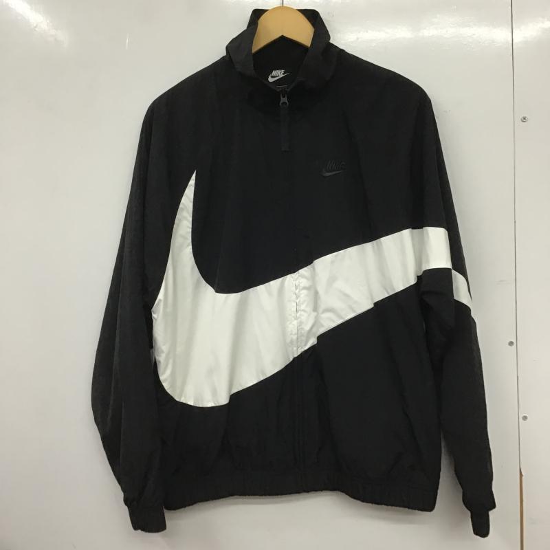 ナイキ NIKE ジャケット、上着 ジャンパー、ブルゾン ジップアップジャケット ナイロンジャケット S ロゴ、文字 黒 / ブラック / black X 白 / ホワイト / white メンズ USED 古着 中古 10160566