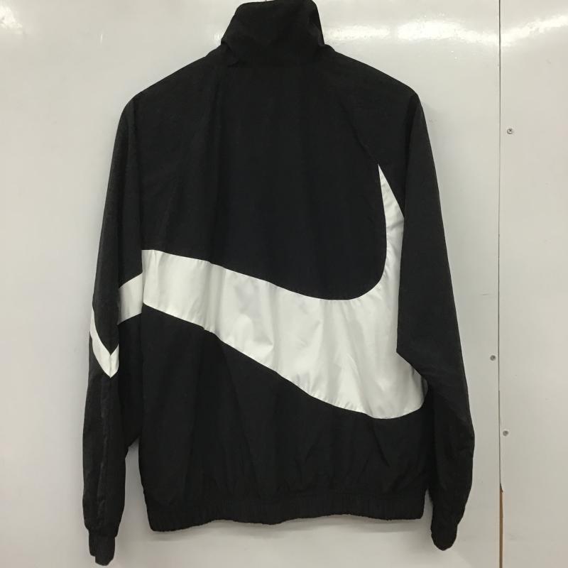 ナイキ NIKE ジャケット、上着 ジャンパー、ブルゾン ジップアップジャケット ナイロンジャケット S ロゴ、文字 黒 / ブラック / black X 白 / ホワイト / white メンズ USED 古着 中古 10160566