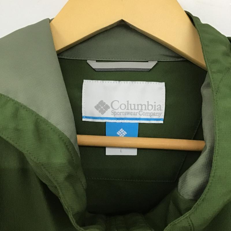 コロンビア Columbia ジャケット、上着 ジャンパー、ブルゾン ジップアップジャケット パーカージャケット アウター L ロゴ、文字 緑 / グリーン / green メンズ USED 古着 中古 10160569