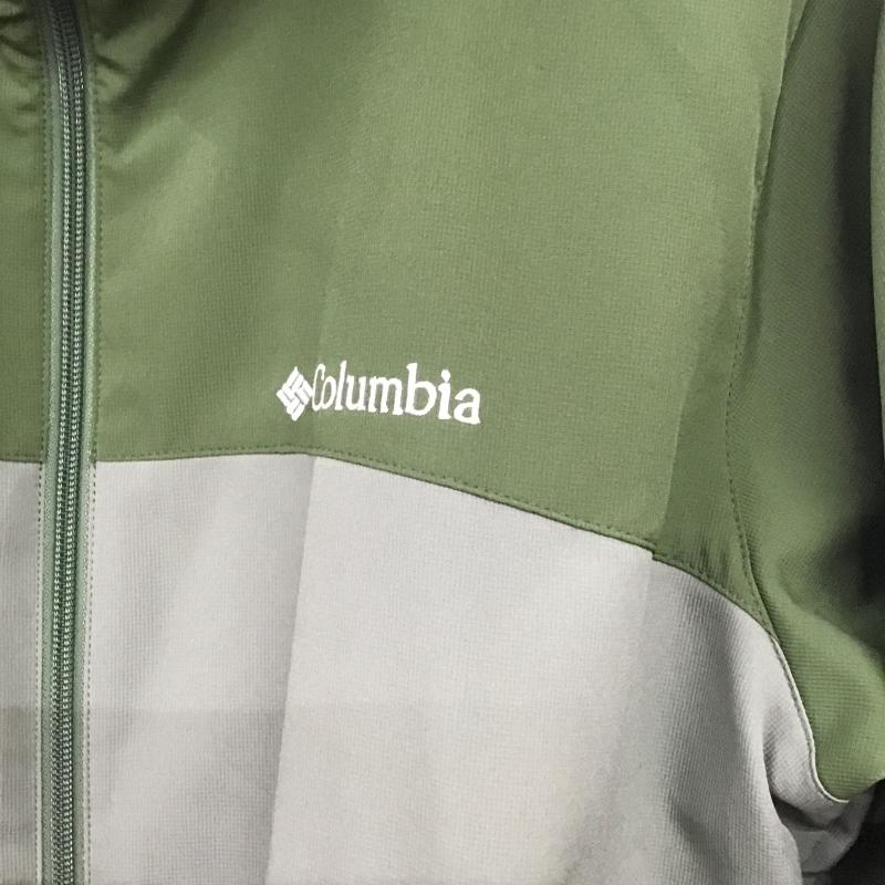 コロンビア Columbia ジャケット、上着 ジャンパー、ブルゾン ジップアップジャケット パーカージャケット アウター L ロゴ、文字 緑 / グリーン / green メンズ USED 古着 中古 10160569