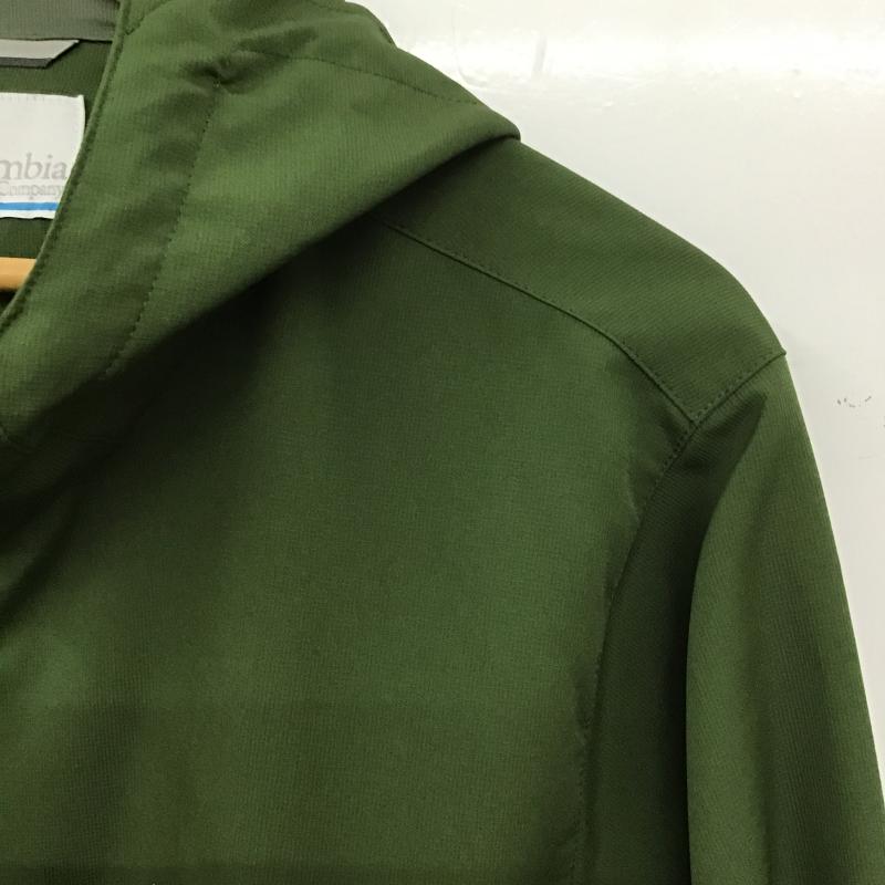 コロンビア Columbia ジャケット、上着 ジャンパー、ブルゾン ジップアップジャケット パーカージャケット アウター L ロゴ、文字 緑 / グリーン / green メンズ USED 古着 中古 10160569