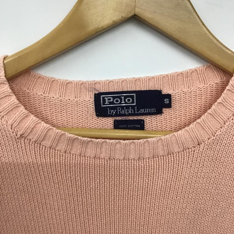 ポロバイラルフローレン Polo by RALPH LAUREN ニット、セーター 長袖 長袖ニット セーター S ロゴ、文字 桃 / ピンク / pink メンズ USED 古着 中古 10160571