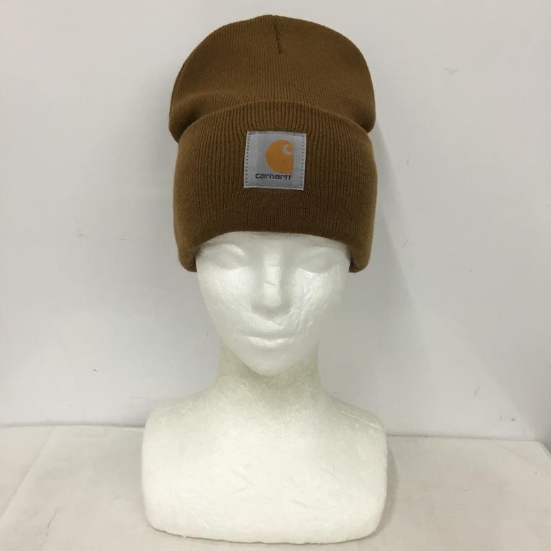 カーハート Carhartt 帽子 ニット帽 ビーニー スクエアロゴ ロゴ、文字 茶 / ブラウン / brown メンズ USED 古着 中古 10160572