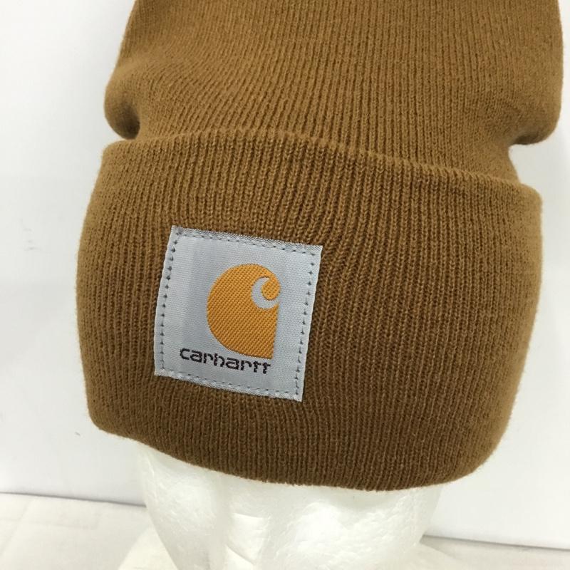 カーハート Carhartt 帽子 ニット帽 ビーニー スクエアロゴ ロゴ、文字 茶 / ブラウン / brown メンズ USED 古着 中古 10160572