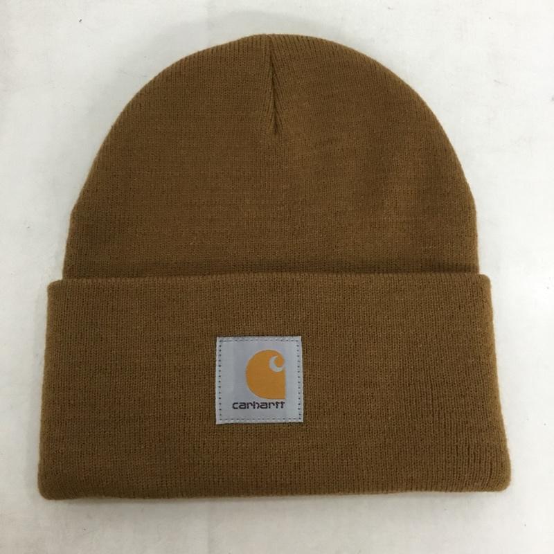 カーハート Carhartt 帽子 ニット帽 ビーニー スクエアロゴ ロゴ、文字 茶 / ブラウン / brown メンズ USED 古着 中古 10160572