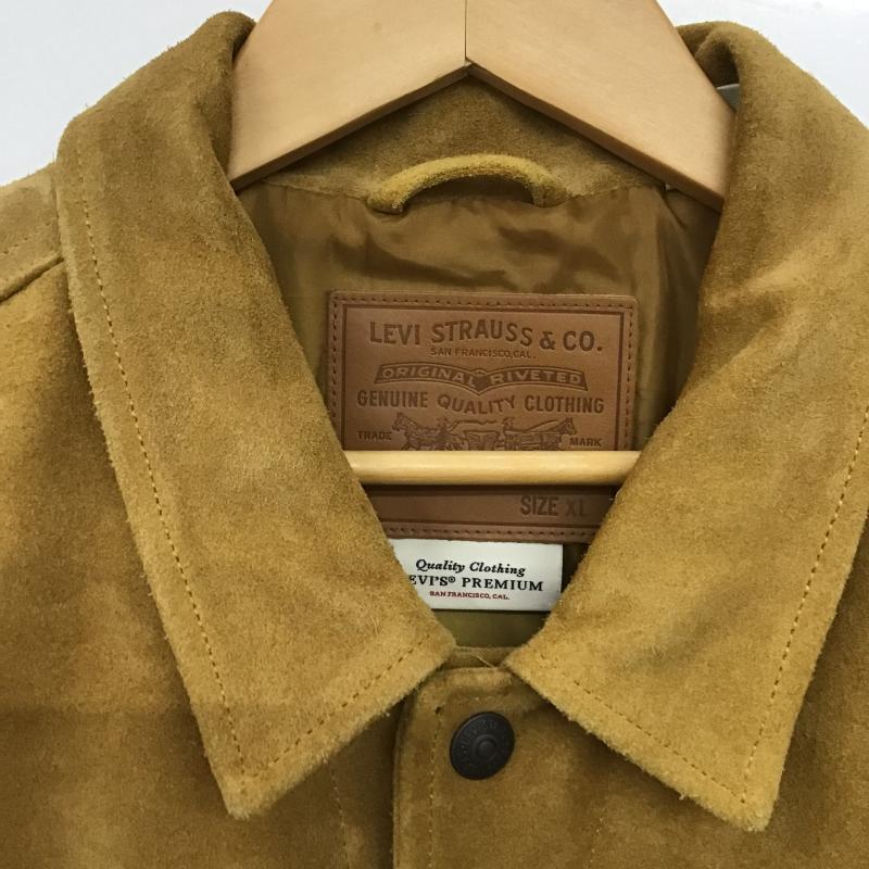 リーバイストラウスアンドコー Levi Strauss & co. ジャケット、上着 ジャンパー、ブルゾン レザージャケット カウレザー XL 無地 ベージュ / ベージュ / beige メンズ USED 古着 中古 10160574