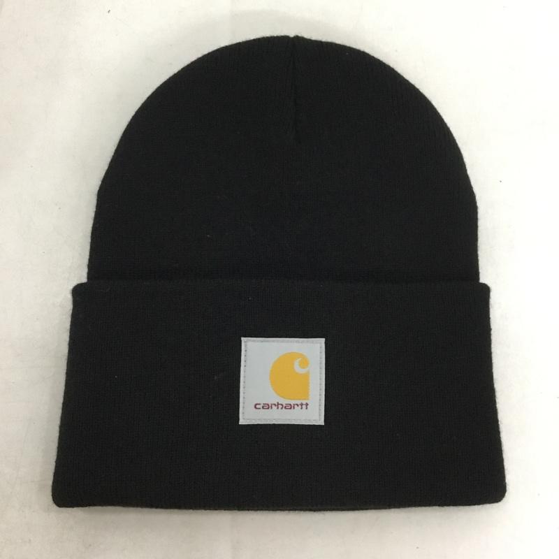 カーハート Carhartt 帽子 ニット帽 ビーニー スクエアロゴ ロゴ、文字 黒 / ブラック / black メンズ USED 古着 中古 10160575