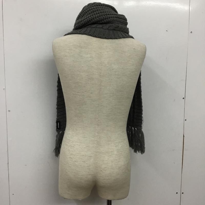 ディーゼル DIESEL マフラー マフラー フリンジ ケーブル編み ロゴ、文字 灰 / グレー / gray メンズ USED 古着 中古 10160589