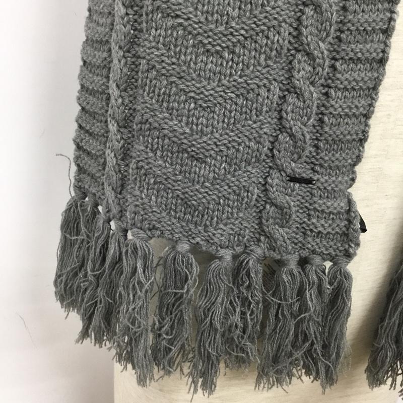 ディーゼル DIESEL マフラー マフラー フリンジ ケーブル編み ロゴ、文字 灰 / グレー / gray メンズ USED 古着 中古 10160589