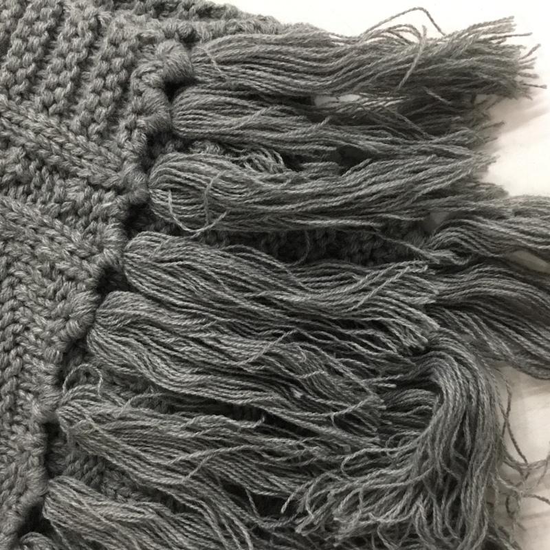 ディーゼル DIESEL マフラー マフラー フリンジ ケーブル編み ロゴ、文字 灰 / グレー / gray メンズ USED 古着 中古 10160589