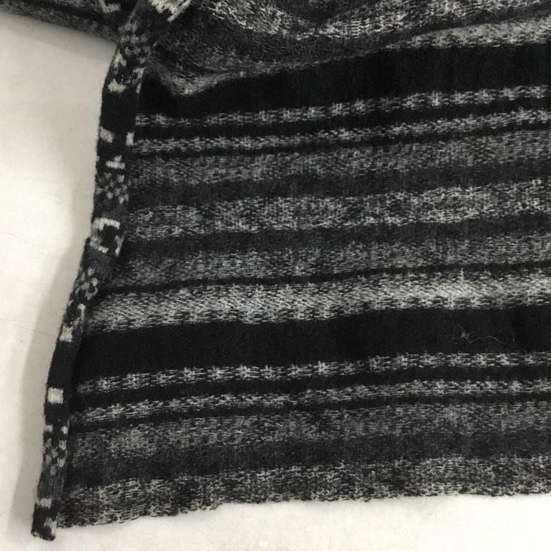 コムデギャルソンオム COMME des GARCONS HOMME マフラー マフラー HH-K408 ノルディック柄 ウール 総柄 黒 / ブラック / black X 白 / ホワイト / white X 灰 / グレー / gray メンズ USED 古着 中古 10160590