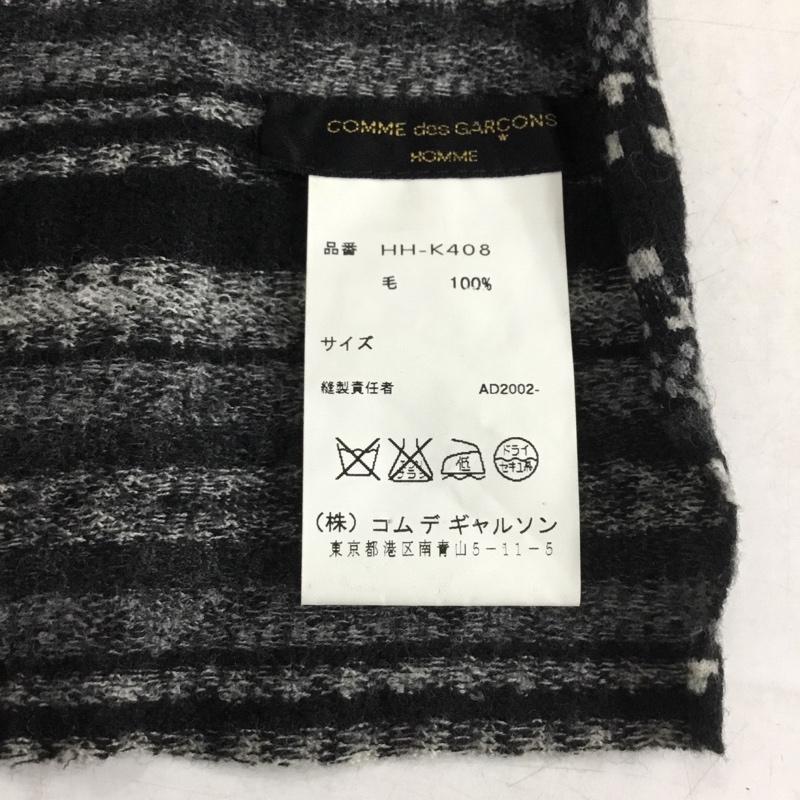 コムデギャルソンオム COMME des GARCONS HOMME マフラー マフラー HH-K408 ノルディック柄 ウール 総柄 黒 / ブラック / black X 白 / ホワイト / white X 灰 / グレー / gray メンズ USED 古着 中古 10160590