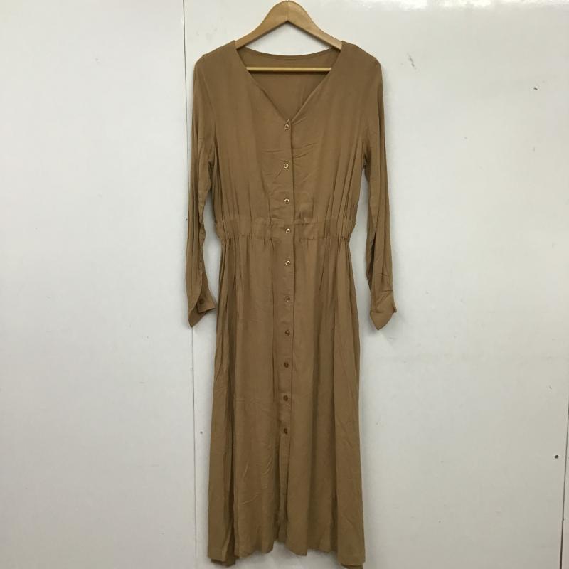 アズールバイマウジー AZUL BY MOUSSY ワンピース ロングスカート 250DSM33-097C COLLARLESS BLOUSING ONEPIECE S 無地 ベージュ / ベージュ / beige レディース USED 古着 中古 10160612
