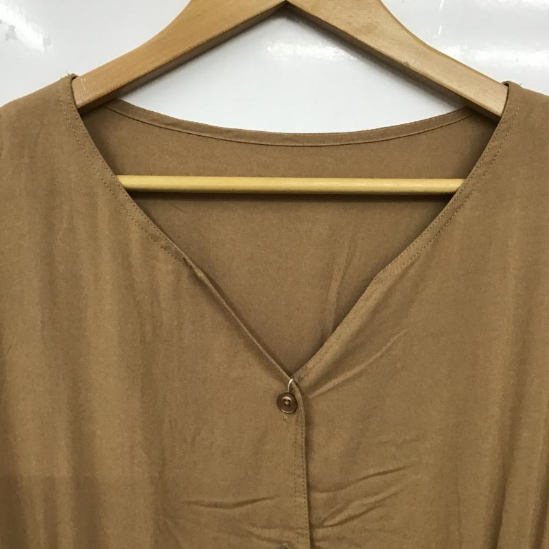 アズールバイマウジー AZUL BY MOUSSY ワンピース ロングスカート 250DSM33-097C COLLARLESS BLOUSING ONEPIECE S 無地 ベージュ / ベージュ / beige レディース USED 古着 中古 10160612