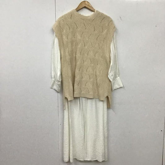 ローリーズファーム LOWRYS FARM ワンピース ロングスカート FREE 無地 白 / ホワイト / white X ベージュ / ベージュ / beige レディース USED 古着 中古 10160618