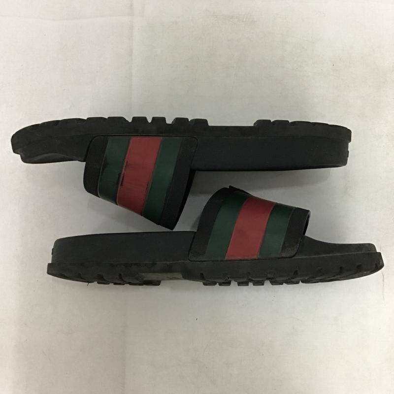 グッチ GUCCI サンダル サンダル 429469 ラバーメンズ スライドサンダル ロゴ、文字 黒 / ブラック / black X 赤 / レッド / red X 緑 / グリーン / green メンズ USED 古着 中古 10160619