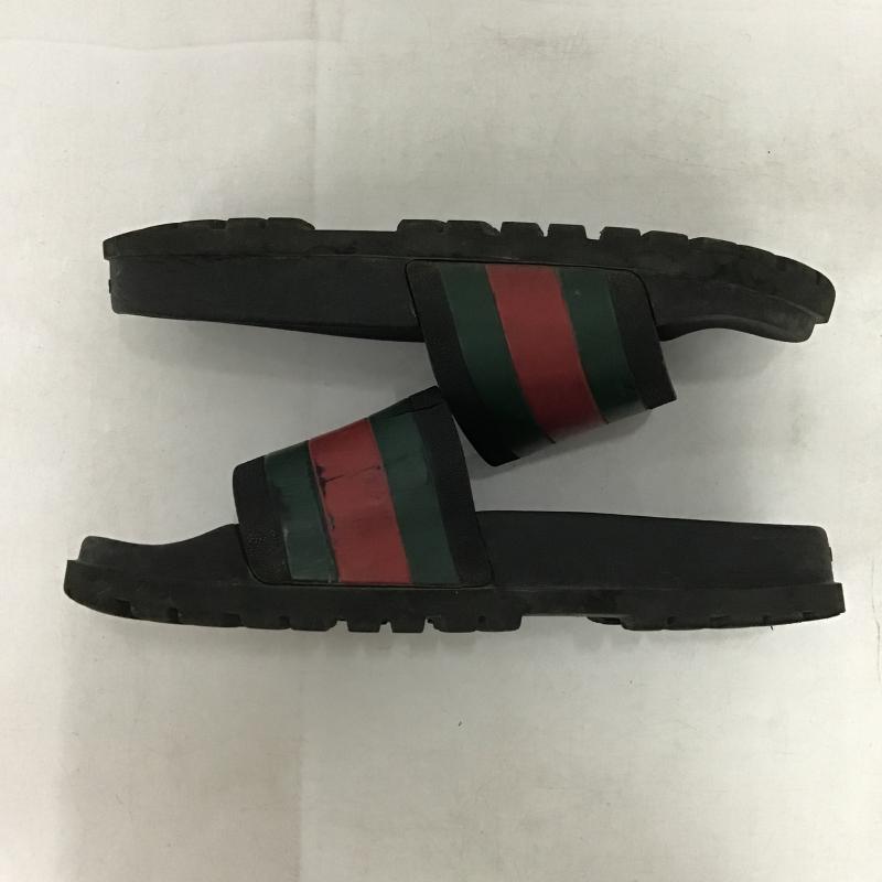 グッチ GUCCI サンダル サンダル 429469 ラバーメンズ スライドサンダル ロゴ、文字 黒 / ブラック / black X 赤 / レッド / red X 緑 / グリーン / green メンズ USED 古着 中古 10160619