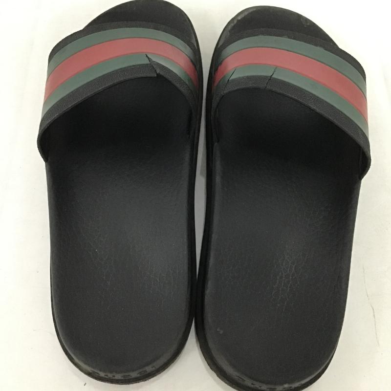 グッチ GUCCI サンダル サンダル 429469 ラバーメンズ スライドサンダル ロゴ、文字 黒 / ブラック / black X 赤 / レッド / red X 緑 / グリーン / green メンズ USED 古着 中古 10160619
