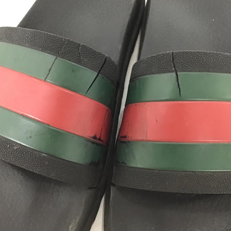 グッチ GUCCI サンダル サンダル 429469 ラバーメンズ スライドサンダル ロゴ、文字 黒 / ブラック / black X 赤 / レッド / red X 緑 / グリーン / green メンズ USED 古着 中古 10160619