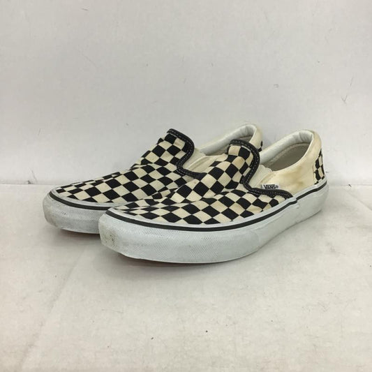 バンズ VANS スリッポン スリッポン V98CLA SLIP ON スニーカー 25.5m 25.5cm チェック 黒 / ブラック / black X アイボリー / アイボリー / メンズ USED 古着 中古 10160621