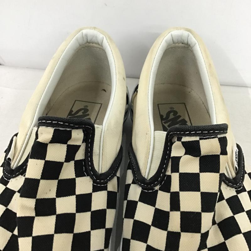 バンズ VANS スリッポン スリッポン V98CLA SLIP ON スニーカー 25.5m 25.5cm チェック 黒 / ブラック / black X アイボリー / アイボリー / メンズ USED 古着 中古 10160621