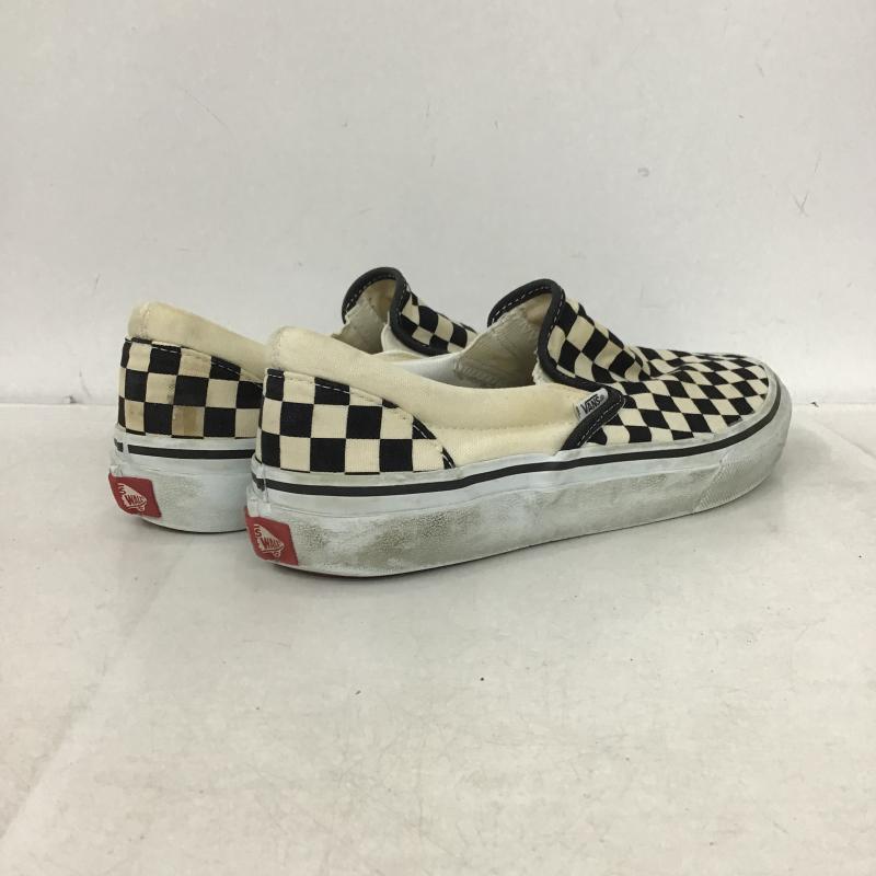 バンズ VANS スリッポン スリッポン V98CLA SLIP ON スニーカー 25.5m 25.5cm チェック 黒 / ブラック / black X アイボリー / アイボリー / メンズ USED 古着 中古 10160621