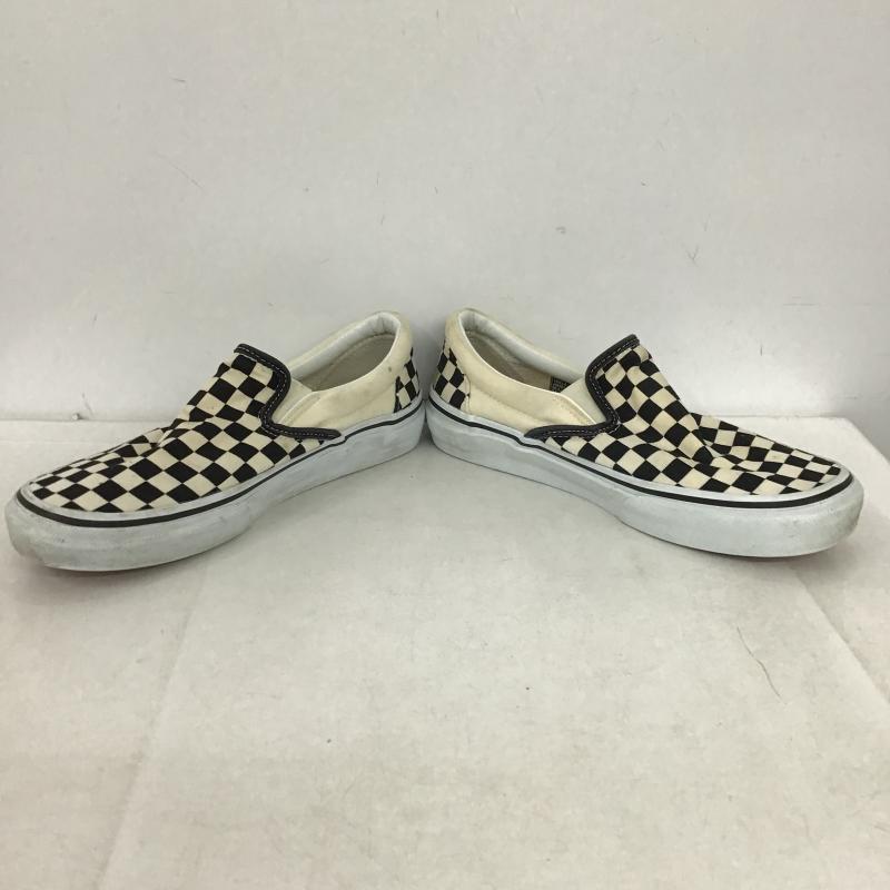 バンズ VANS スリッポン スリッポン V98CLA SLIP ON スニーカー 25.5m 25.5cm チェック 黒 / ブラック / black X アイボリー / アイボリー / メンズ USED 古着 中古 10160621