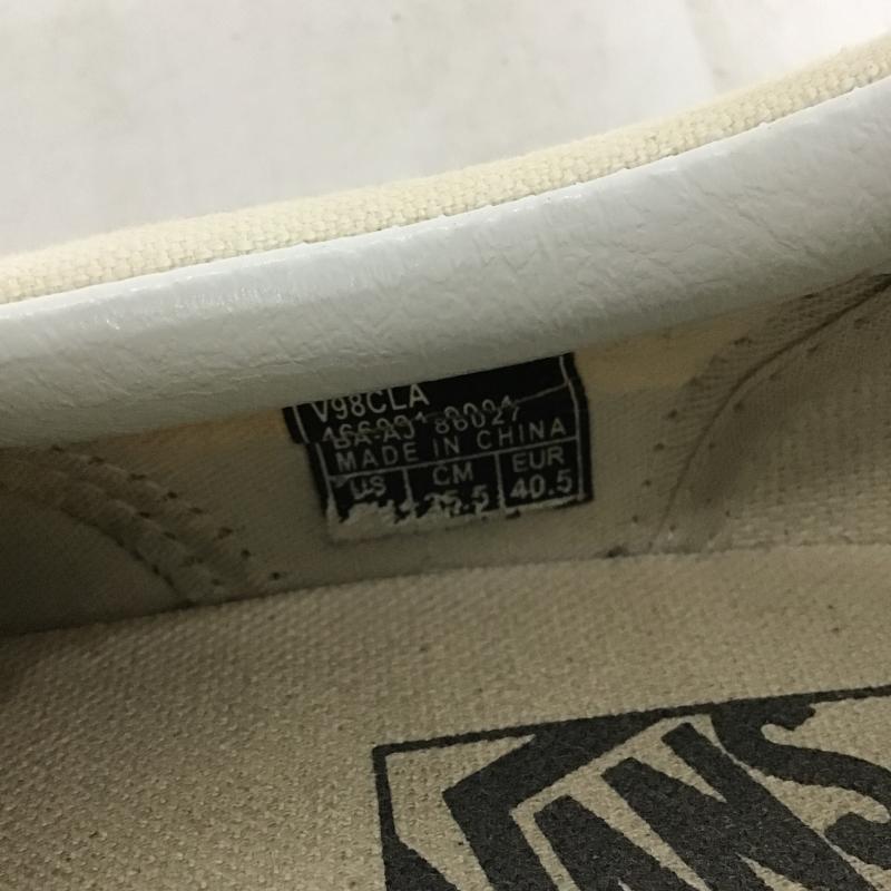 バンズ VANS スリッポン スリッポン V98CLA SLIP ON スニーカー 25.5m 25.5cm チェック 黒 / ブラック / black X アイボリー / アイボリー / メンズ USED 古着 中古 10160621
