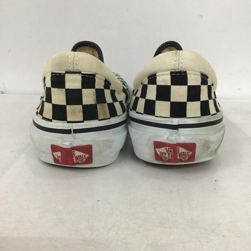 バンズ VANS スリッポン スリッポン V98CLA SLIP ON スニーカー 25.5m 25.5cm チェック 黒 / ブラック / black X アイボリー / アイボリー / メンズ USED 古着 中古 10160621