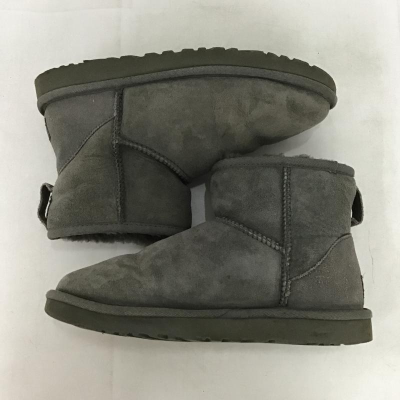 アグ UGG ブーツ ショートブーツ 5854 クラシック ミニ 24cm 24.0cm ロゴ、文字 灰 / グレー / gray レディース USED 古着 中古 10160622
