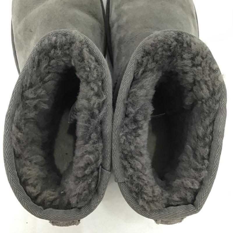 アグ UGG ブーツ ショートブーツ 5854 クラシック ミニ 24cm 24.0cm ロゴ、文字 灰 / グレー / gray レディース USED 古着 中古 10160622
