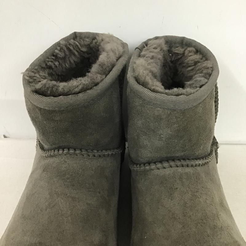 アグ UGG ブーツ ショートブーツ 5854 クラシック ミニ 24cm 24.0cm ロゴ、文字 灰 / グレー / gray レディース USED 古着 中古 10160622